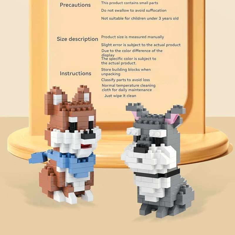 DIY Kreative Micro Bausteine Set Hunde Cartoon Charakter Modelle DIY Pädagogisches Spielzeug Für Kinder Geburtstag Geschenk – Detail 16