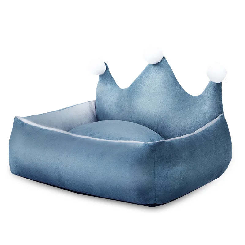 Warm Comfortable Soft in Winter Crown Semi Enclosed Dog Bed Four Season Universal Breathable Small Medium-sized Pet Nest Cat Bed