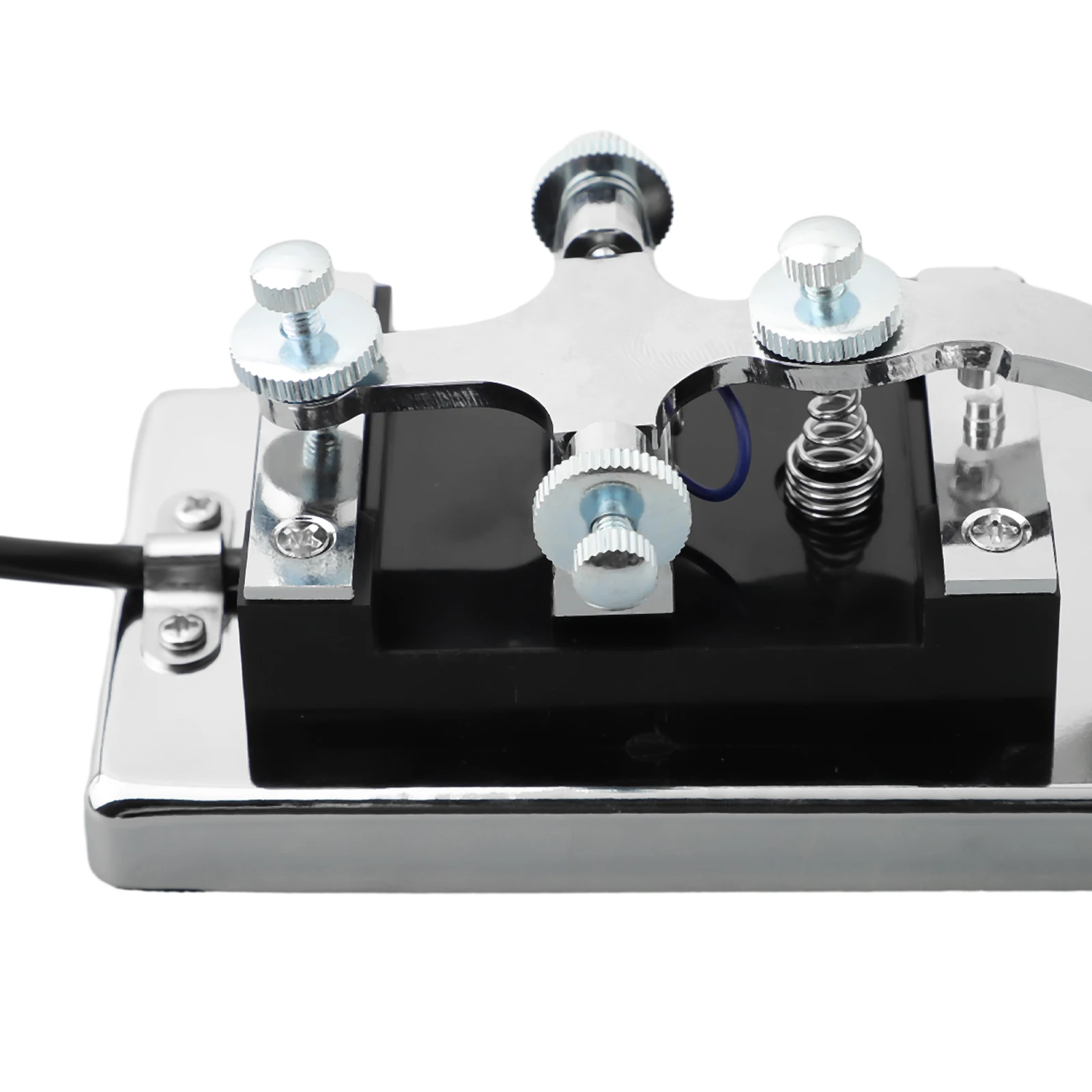 K4 Manual Telegraph Key with Stable Weight and Electroplated Stainless Steel for Morse Code CW Operation and Shortwave Radio Use