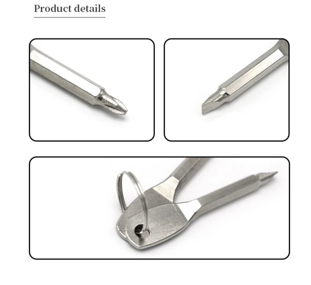 3pcs/set Portable Key Buckle Multitool Pliers Knife Keychain Personal Tool with Flat Phillips Head Screwdrivers Key Ring Include