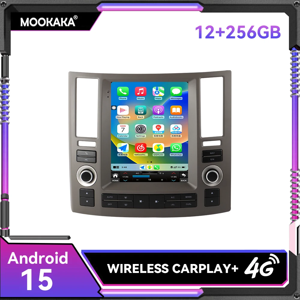 

Android 15 12+256G 10.4" Touch Screen Car Player For Infiniti FX35 FX45 2003-2008 Car GPS Navigation CarPlay DSP Stereo HeadUnit
