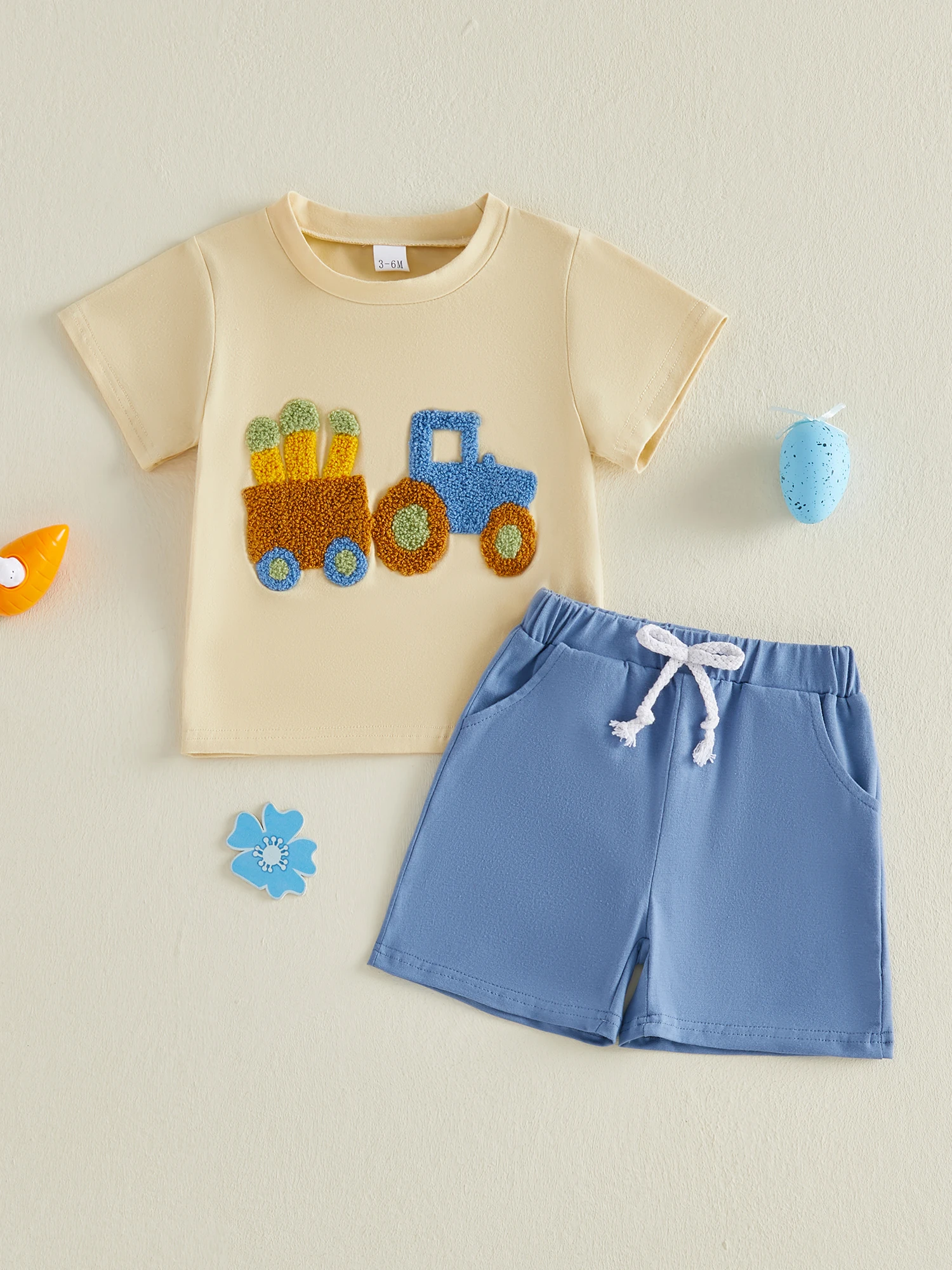 

Пасхальный наряд для маленьких девочек, топ с рюшами и аппликацией в виде кролика и леггинсы с цветочным принтом, комплект из 2 предметов для малышей