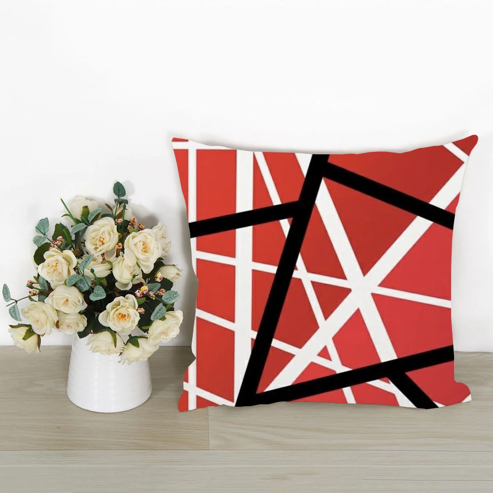 V-Van H-Halen Rock Pillow Case Plush Fabric Soft Pillowcase Double Sided Print Cushion Cover Household Gifts