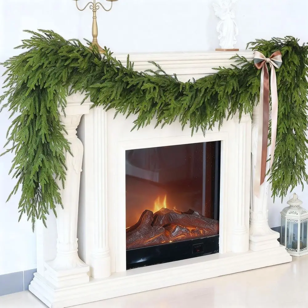 إكليل من خشب الصنوبر الشمالي الاصطناعي بطول 5 أقدام واقعي للمدفأة والعطلات والديكور الداخلي/الخارجي