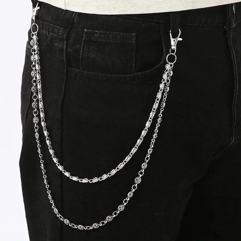 Harajuku Style Street Hip-Hop Jeans Chain with Punk Style Double-Layer Waist Chain for Men aAccessories Drop shipping