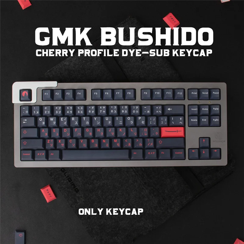 GMK Bushido Keycaps Cherry Profile  PBT 23/129 Keys DYE-Sub Mechanical Keyboard Keycap For MX Switch With 6.25U Space Bar