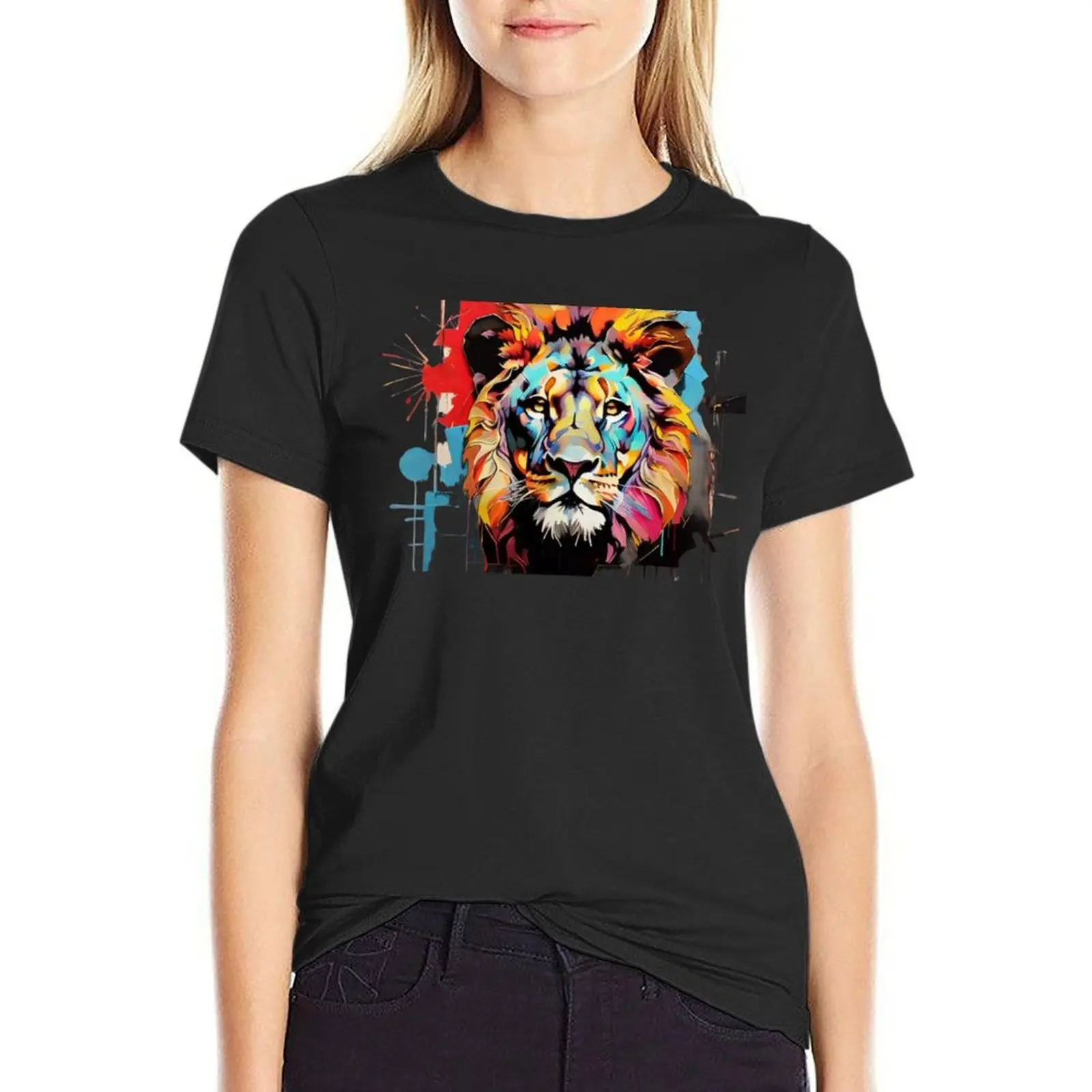 Vivid Fauve: A Pop Art Odyssey T-Shirt new edition animal print cute t-shirts for Women