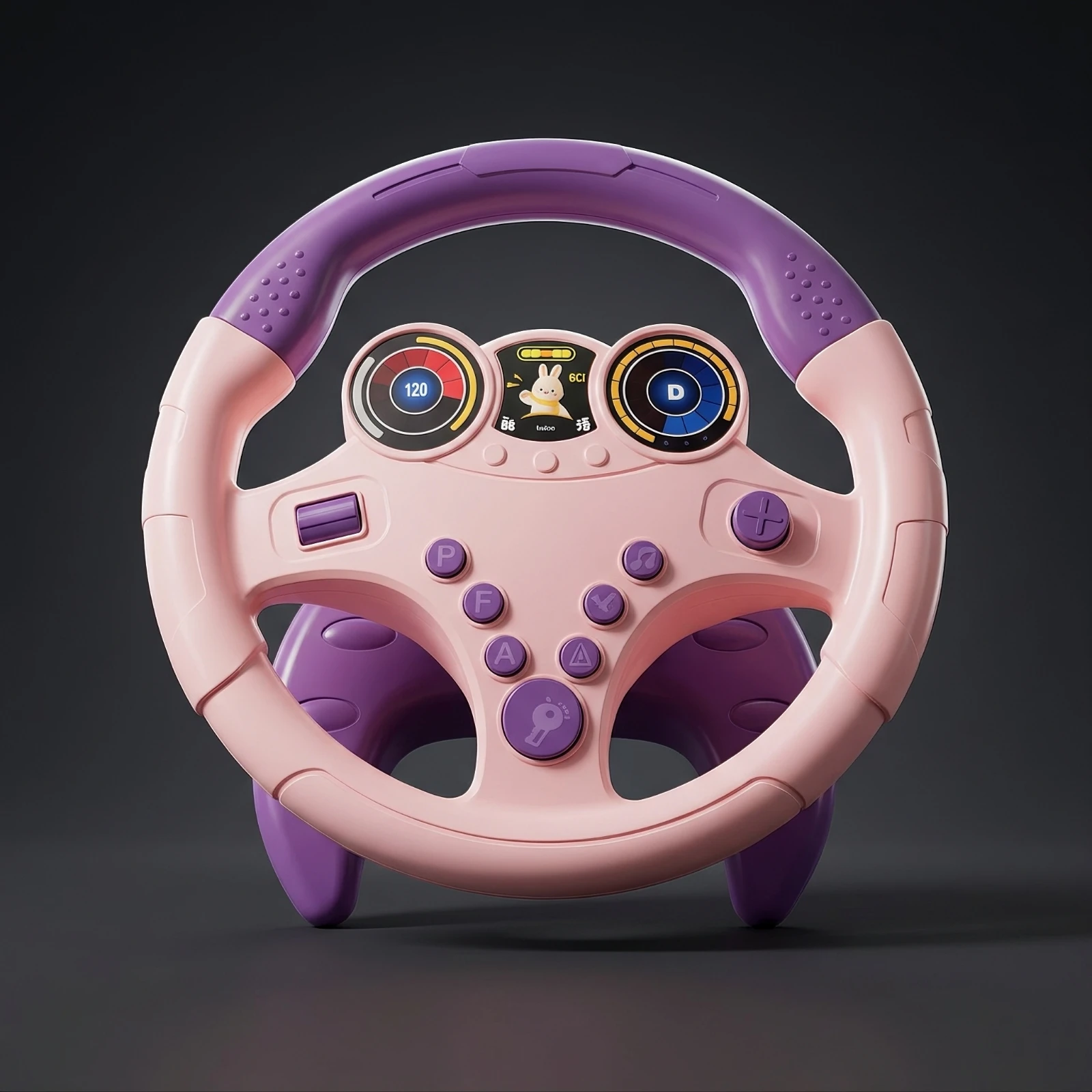 Steering Wheel Toy with Straps Simulated Steering Wheel Toy with Base Portable Safe for Toddlers, Car Travel, Stroller view 4