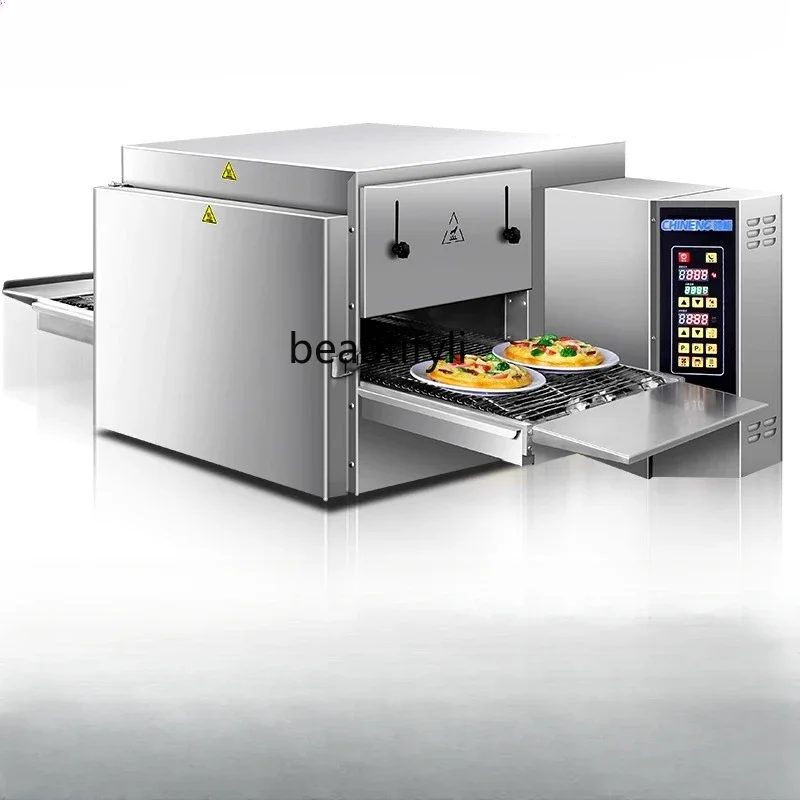 Commercial CHAIN เตาอบพิซซ่า 304 สแตนเลสเตาอบพิซซ่า Multi-Function Crawler พิซซ่าเตาอบไฟฟ้า