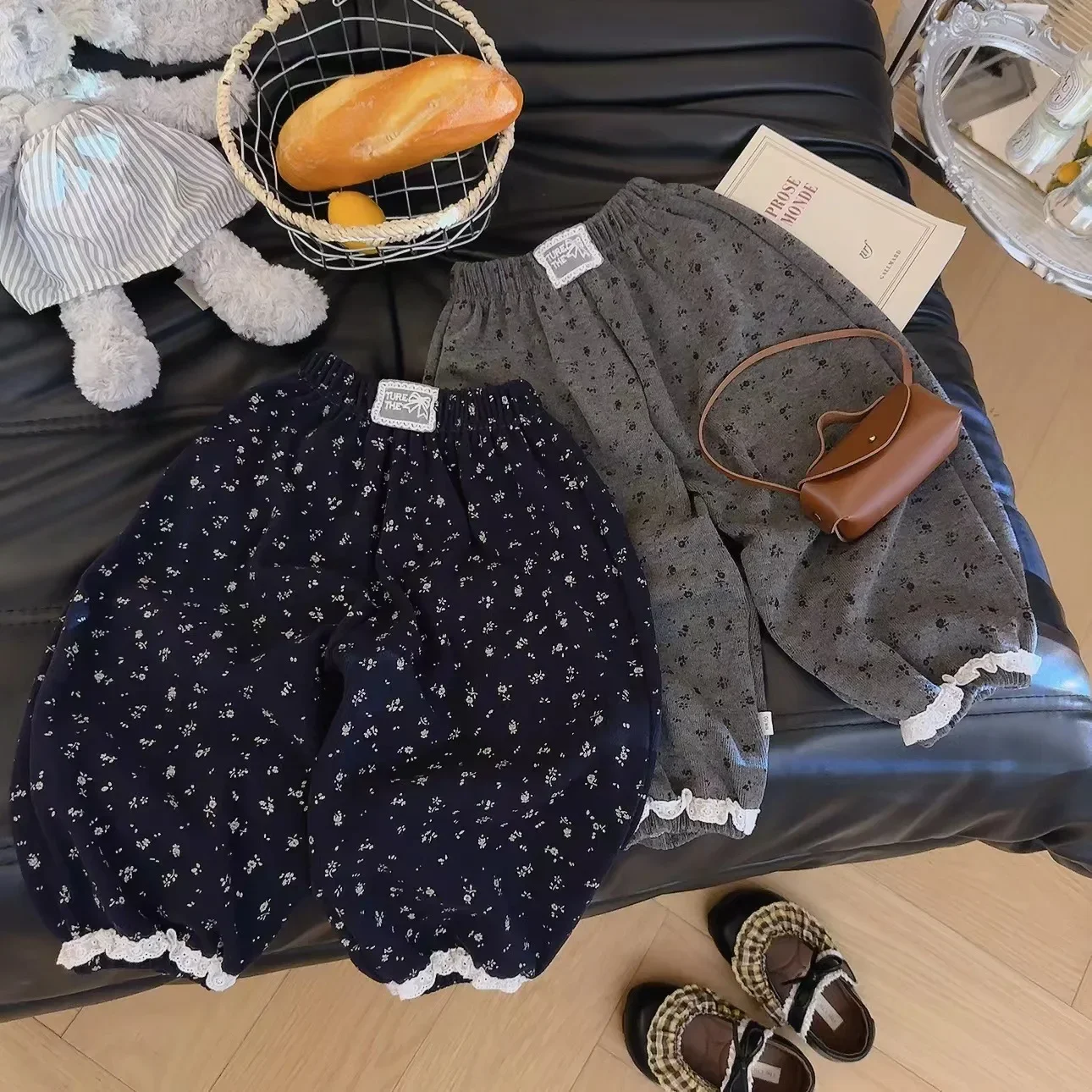 2026 Neue Winter-Baby-Mädchen-Hosen mit Print im koreanischen Stil, dick, warm, mit Baumwollpolsterung, lässige Kinderhosen, Größe 80-150 – Detail 5