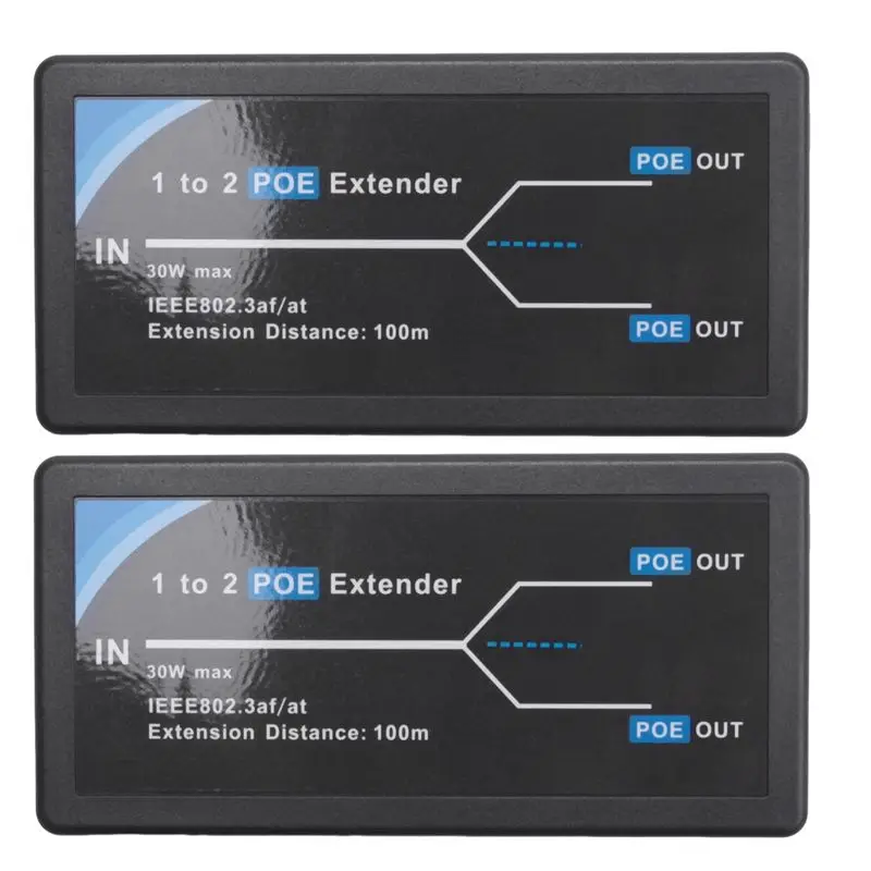 

Удлинитель POE Superior-2X с 2 портами, 10/100 Мбит/с, с поддержкой стандартов IEEE 802.3af (вход/выход) для IP-камер, расширяет зону покрытия до 100 метров