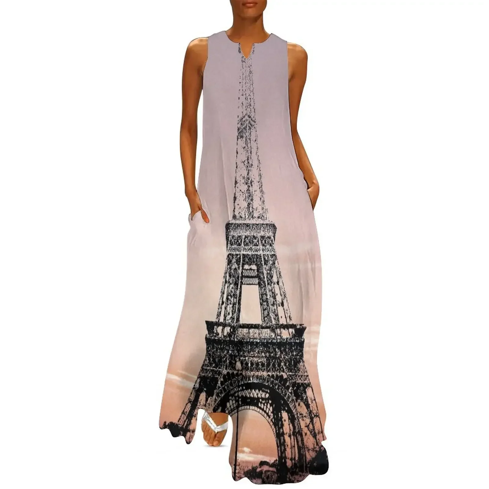

EIFEL TOWER Long Dress Clothing female Casual dresses Long dresses long dress women Dress