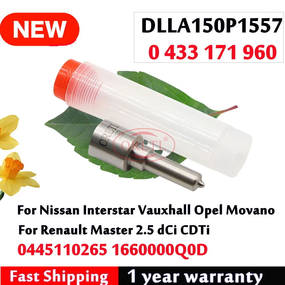 

ORLTL DLLA150P1557 0433171960, новая дизельная форсунка 0445110265, форсунка для Nissan Vauxhall Opel Renault 0986435170 0 445 110 265