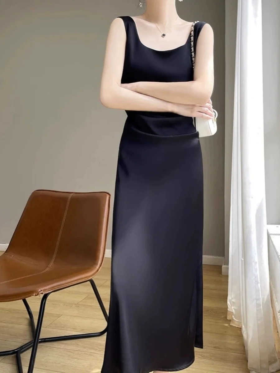 Ele Satin Wrap Dr المرأة التخسيس مطوي عالية الخصر غير المتكافئة هملين ماكسي Dr للتنقل موسم الصيف