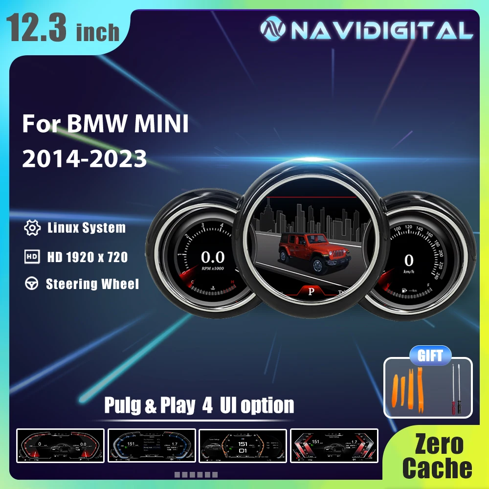 Prelingcar 11 Inch Digital Dashboard For BMW MINI 2014-2023 Years Car Lcd Panel Speedometer Virtual Cockpit