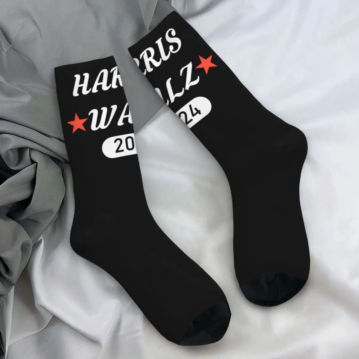 Harris Walz 2024 Socks Autumn Stockings Funny Men Warm Soft Socks Printed Outdoor Sports Anti Skid Socks