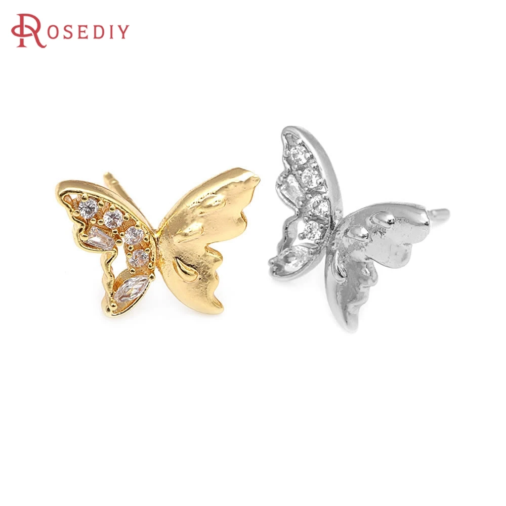 

18K Gold Color Brass Insect Butterfly Bee Stud Earrings High Quality Jewelry Making Supplies Earrings Diy Accessories