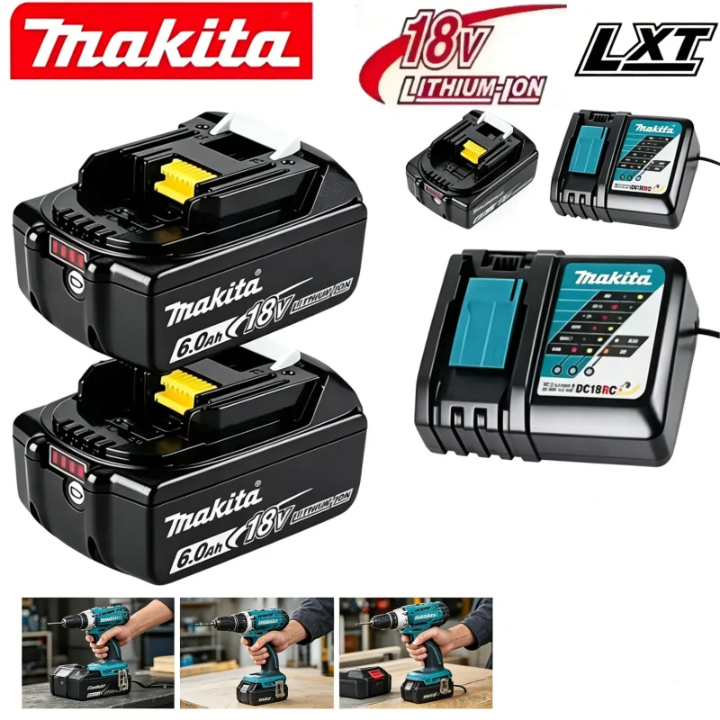Makita 18V 6.0 Ah Battery  LXT Lithium-Ion BL1860 with LED Indicator Battery18v Battery power tool battery Original 18v 6Ah