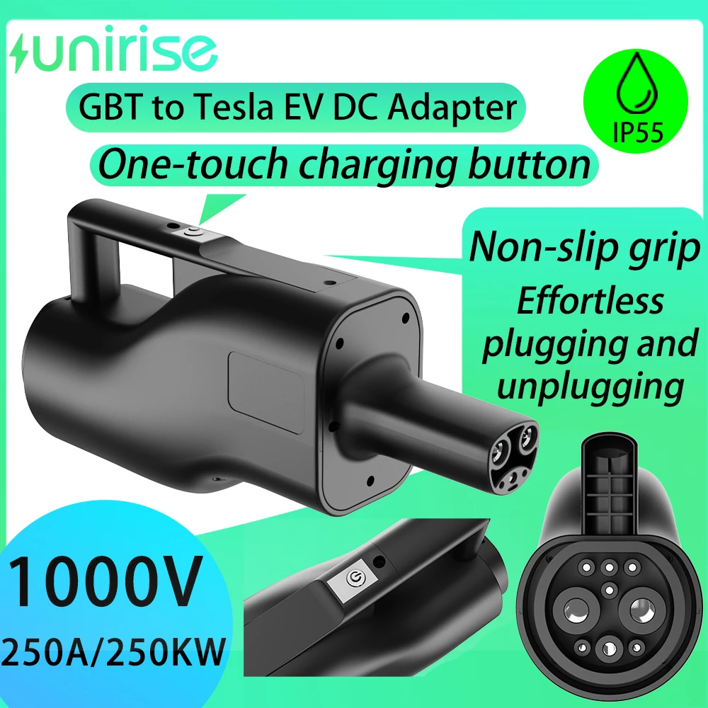 

Unirise 250A 1000V GBT to Tesla DC Fast Charging Adapter For Tesla GBT charger Converter for Electric Cars Tesla Model 3/Y/X/S