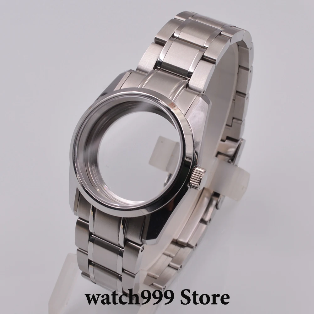 

36mm Watch Case Sapphire Glass Silver Case For NH34 NH35 NH36 PT5000 ETA2824 Miyota 8215 Automatic Movement