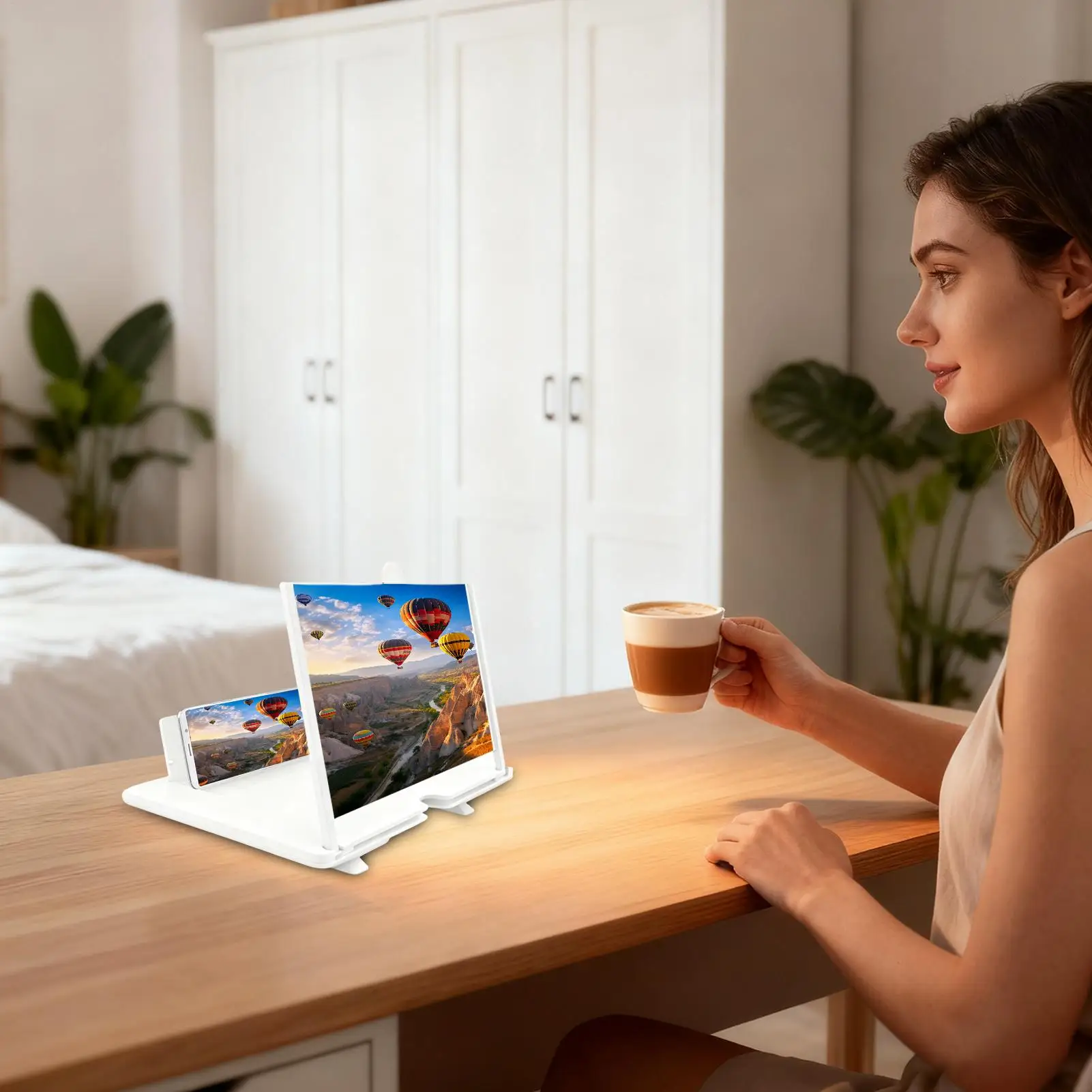 3D HD Tabletop Enlarger Mobile Screen Phone Screen Magnifier For Seniors Video Watching Movie Night Home Travel Break Party