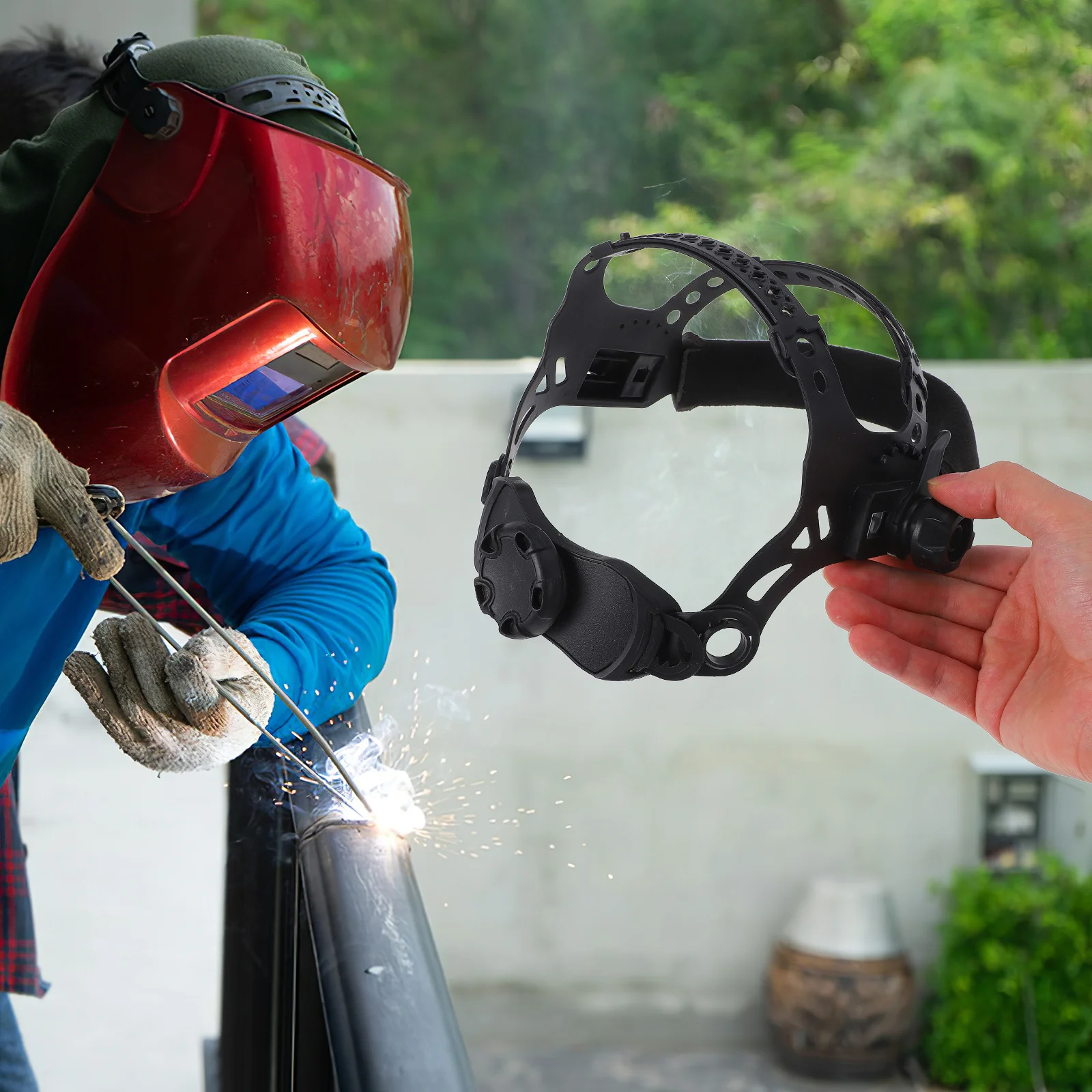 Adjustable Welding Headgear Sweat-Absorbing Band Durable Sparks Debris Protection Custom Fit Welding Cap Gear Kit