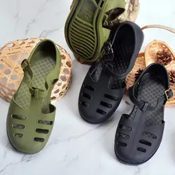 Rubber Men's Sandals Summer Non-Slip Deodorant Vietnamese Style Military Retro Classic Jiefang Baotou Shoes Roman Beach Shoes