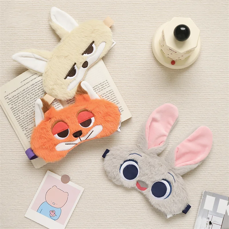 Disney Zootopiaseries Judy Nick Fun Cartoon Periferie Pluche Oogmasker Schattig Student Middagdutje Slaap Pluche Decoratie Oogmasker
