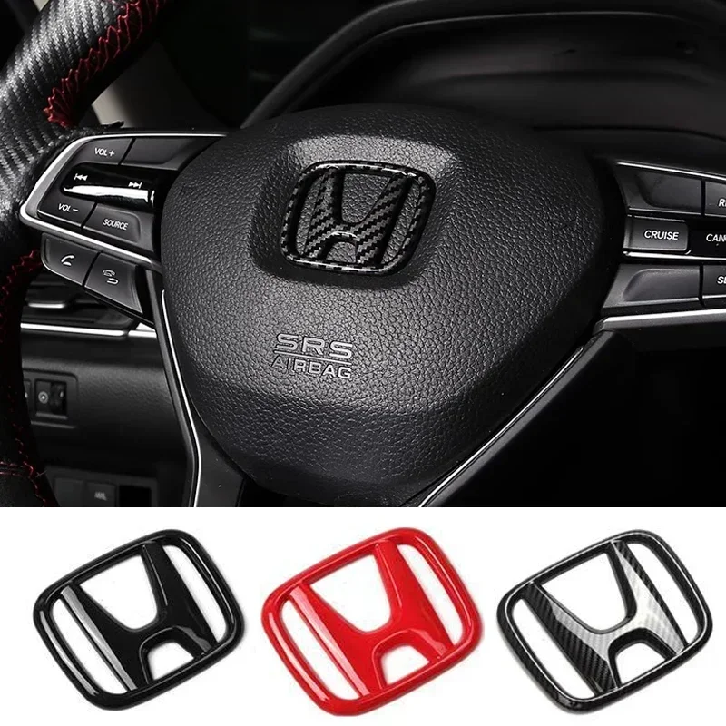 ABS Car Steering Wheel Logo Emblem Cover Sticker For Honda Accord Odyssey Jade CRV Fit CRZ City Civic HRV 8th Pilot Legend Pilot