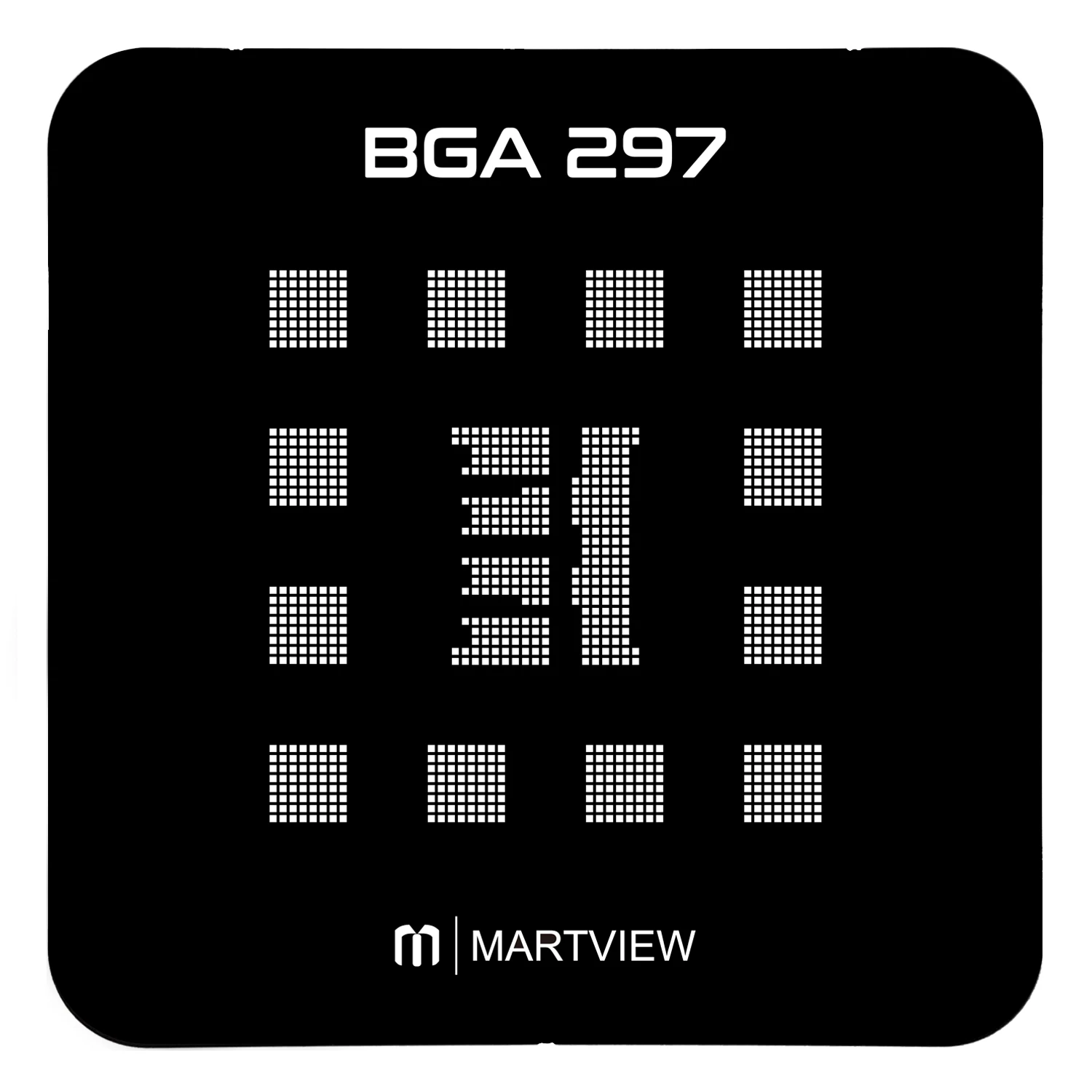 Martview EMMC / EMCP / UFS BGA297 Black Reballing Stencil Tin Net