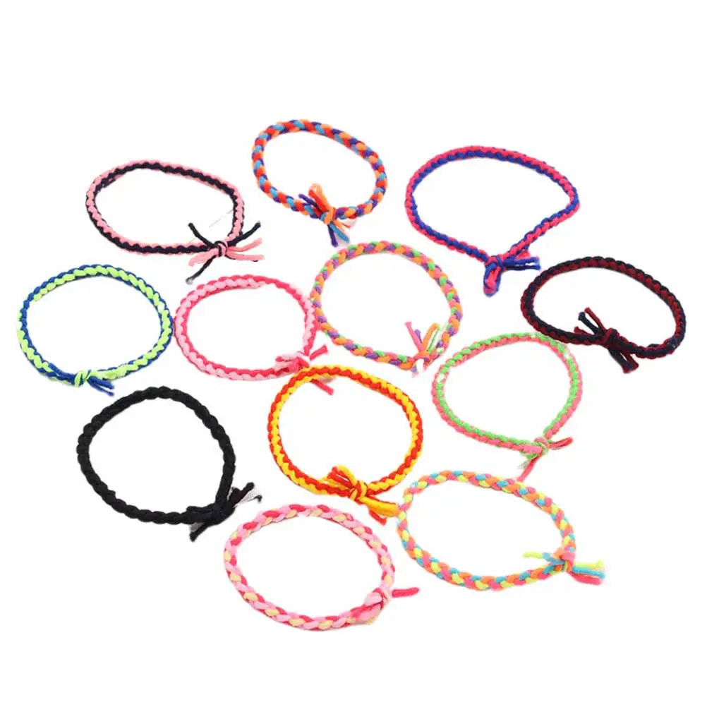

100pcs Handmade Woven Ring Multi-Color Hair Tie Mixed Size Hair Accessories For Women Girls Daily Use Long-Lasting Resistant