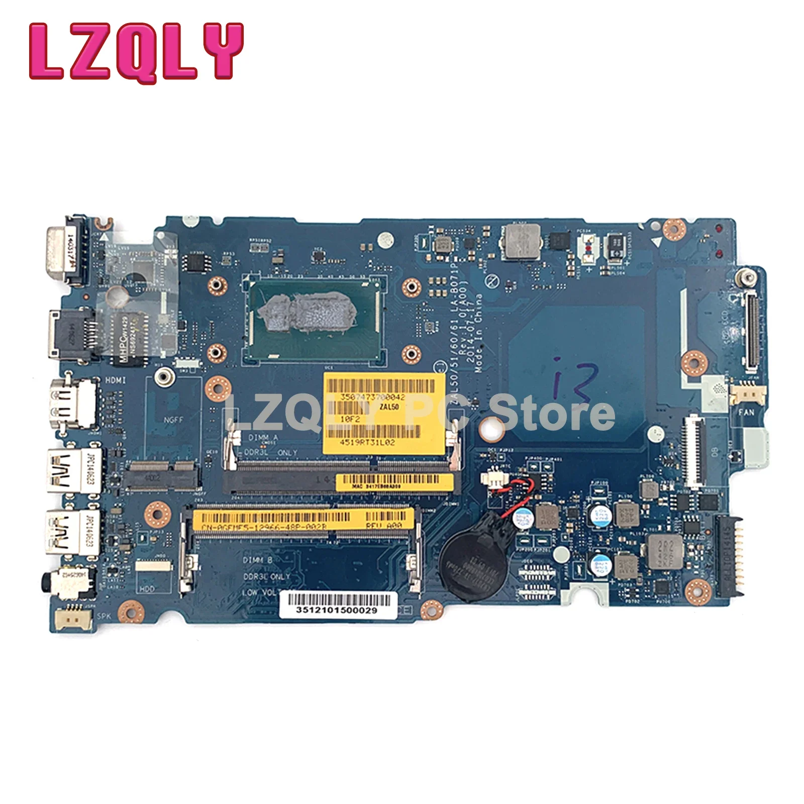 PARA Dell Latitude 3450 3550 LA-B071P Laptop Placa-mãe Celeron 3805U CPU Mainboard CN-0M5NY9 M5NY9 100% testado