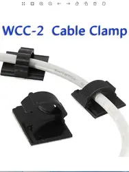 100pcs WCC-2 Cable Clamp Self Adhesive Wire Clip Tie Fixer Mounting Desk Line Holder Organizer Fastener White Black