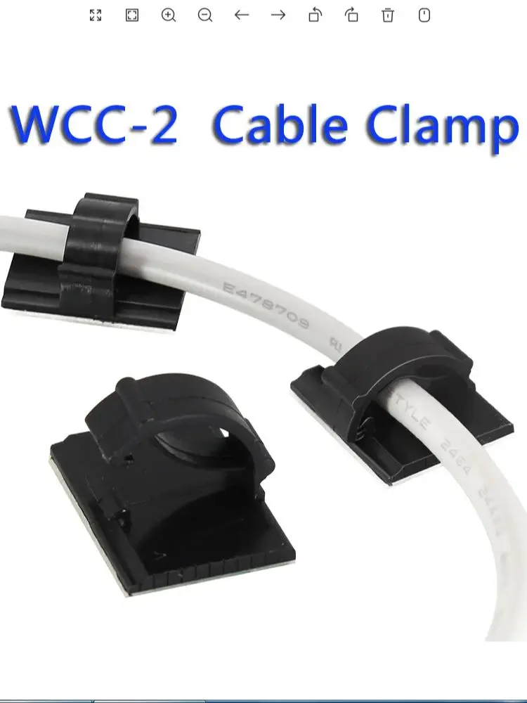 100pcs WCC-2 Cable Clamp Self Adhesive Wire Clip Tie Fixer Mounting Desk Line Holder Organizer Fastener White Black