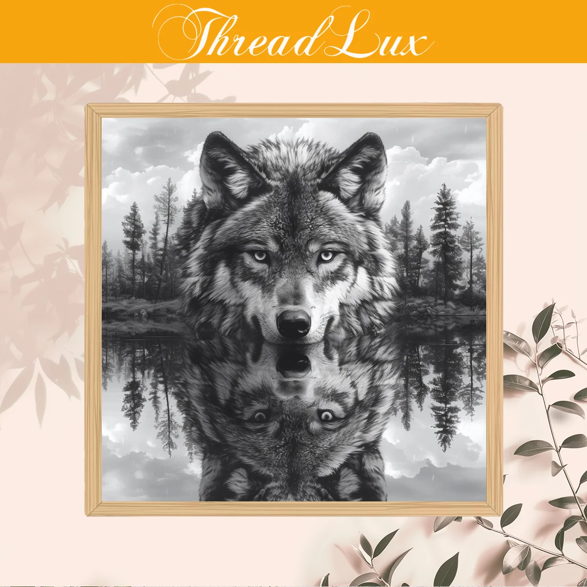 40x40 سنتيمتر/15.7x15.7-بوصة لتقوم بها بنفسك عبر الابره عدة غير المؤطرة كول الذئب تصميم كلمات متقاطعة أداة مجموعة للديكور المنزل وصياغة