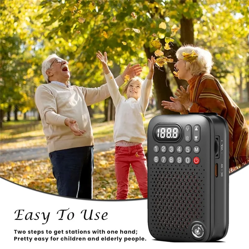 BTLIFE-Mini LED عرض راديو محمول FM 76.0-108Mhz أفضل استقبال راديو سمّاعات بلوتوث HD وظيفة التسجيل TF بطاقة MP3 P #4