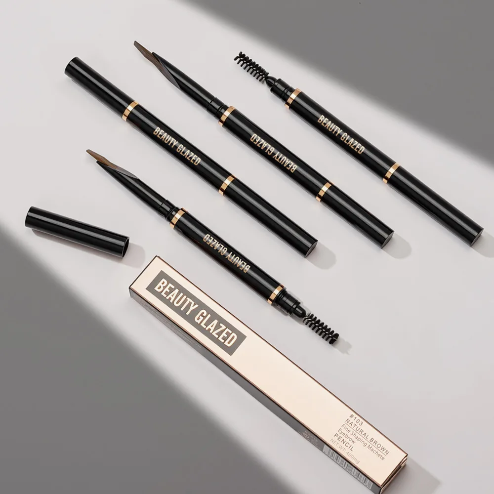 Der doppelköpfige automatische Augenbrauenstift hat ein langlebiges Augenbrauenpulver und ist nicht leicht zu verschmieren. Es ist eine Augenbraue für Anfänger