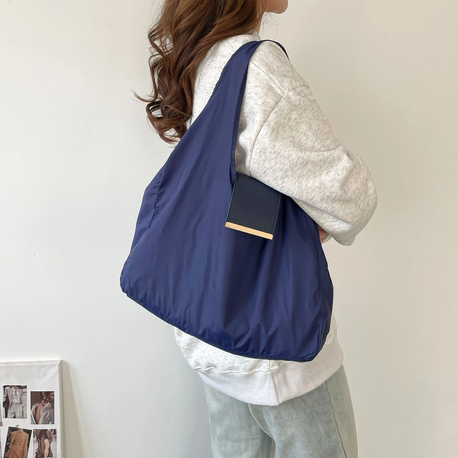 

Сумка-шоппер с кольцом для ключей, расширяемая, складная, экологичная сумка для супермаркета, для женщин, для работы, путешествий и поездок на работу