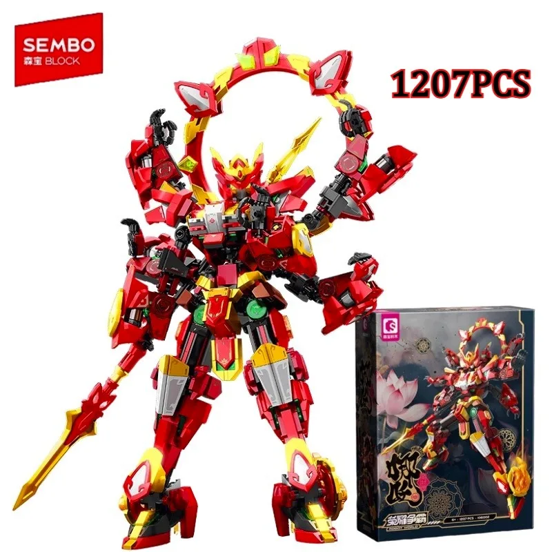 

SEMBO BLOCK Nezha Mech Serie Assembly Building Blocks Action Figure Model MOC Robot Bricks Ornaments Boys Toys Christmas Gift