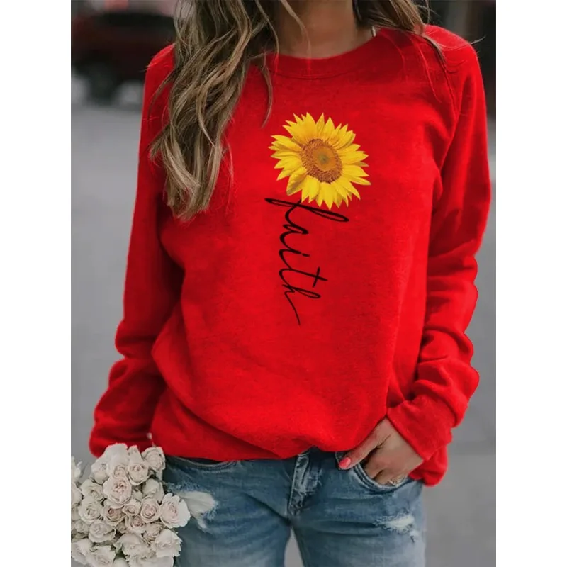 Europe and The United States Valentine's Day New Round-neck Long-sleeved Pullover Casual Printed Fleece Hoodie Sweatshirts