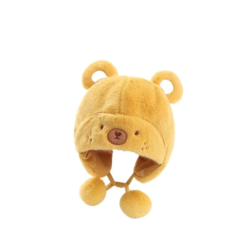 

Теплая толстая осенне-зимняя шапка с вышивкой медвежьих ушей, ветрозащитная шапка-ушанка, детская шапка-бини, шапка для мальчиков и девочек