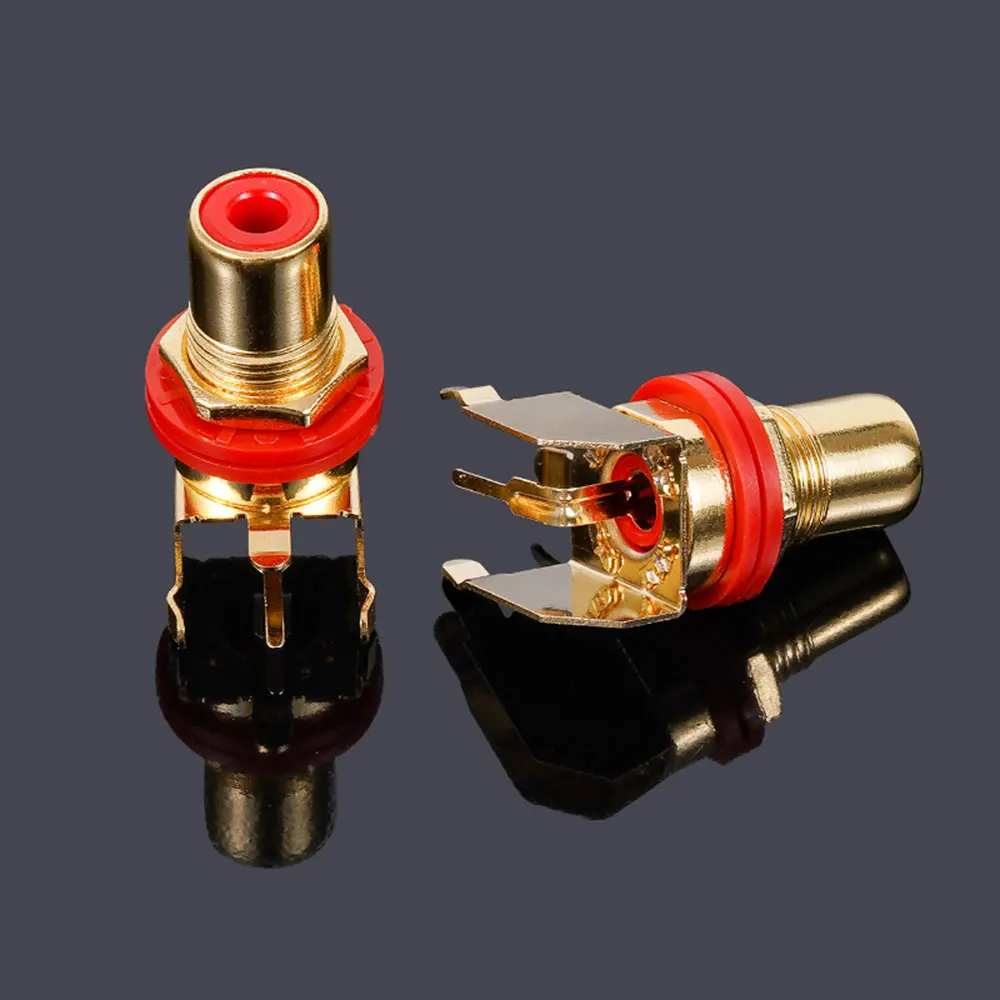 1PC Pure copper gold-plated RCA socket Installation welding on PCB Board AV Audio Amplifier speaker terminal connector