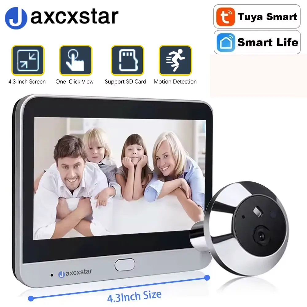 

Tuya 4.3-inch Baby Monitor Mini WiFi Wireless 5MP Home Bidirectional Voice Tape Display Video Doorbell Night Vision HD