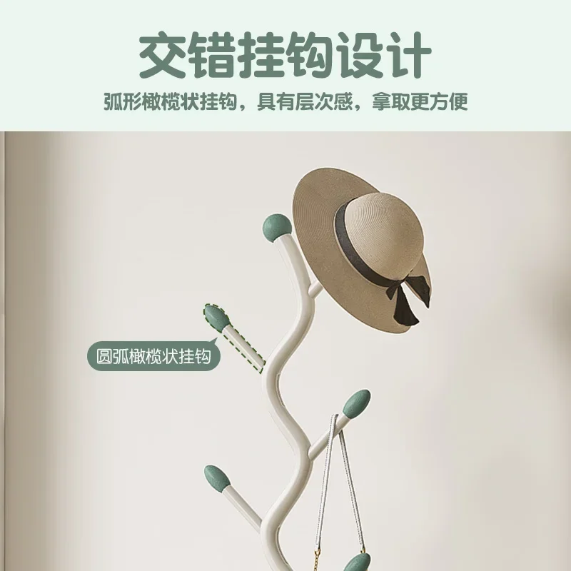 Bedroom light luxury tree branch hanging hanger floor vertical hanging bag coat rack wrought iron clothes rack household