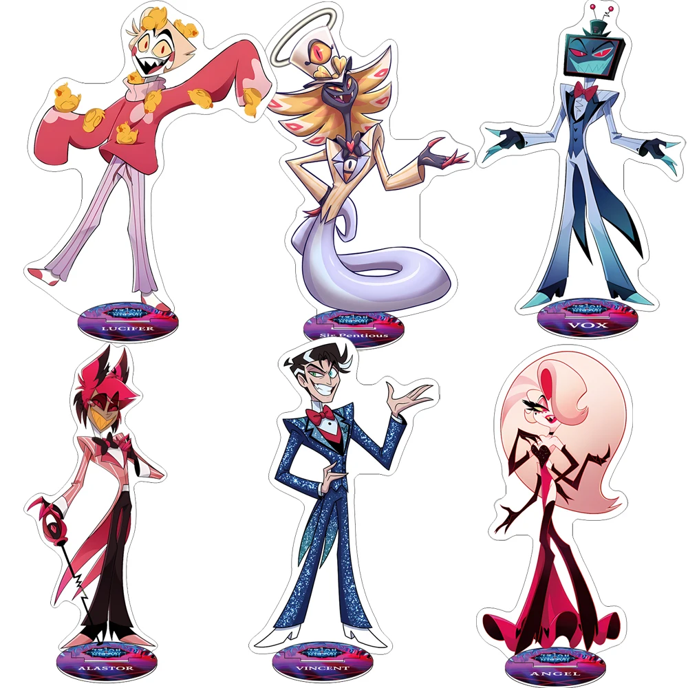 Anime Hotel Hazbin / Helluva Boss Acryl-Ständer 15cm - Verschiedene Dämonische Charaktere Sammlerstück Desktop-Deko Geschenk