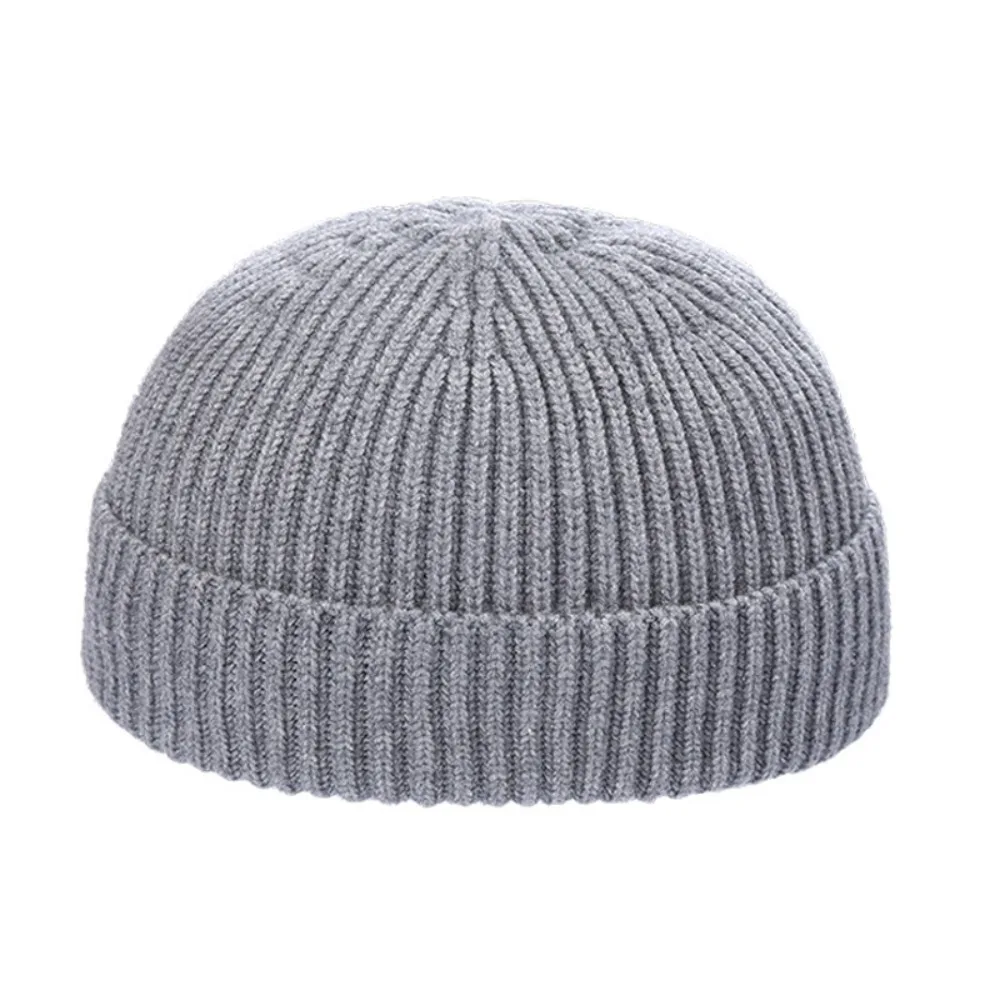 

Retro Korean Style Knitted Hats Short Flanged Hip Hop Hat Warm Melon Cap Autumn and Winter