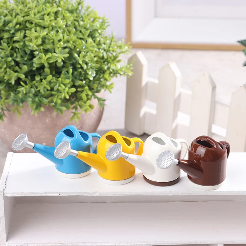 1pcs 1/12 Dollhouse Garden Vegetable Flower Watering Can Bucket Sprinkler For Dollhouse Home Garden Miniature Furniture Toys