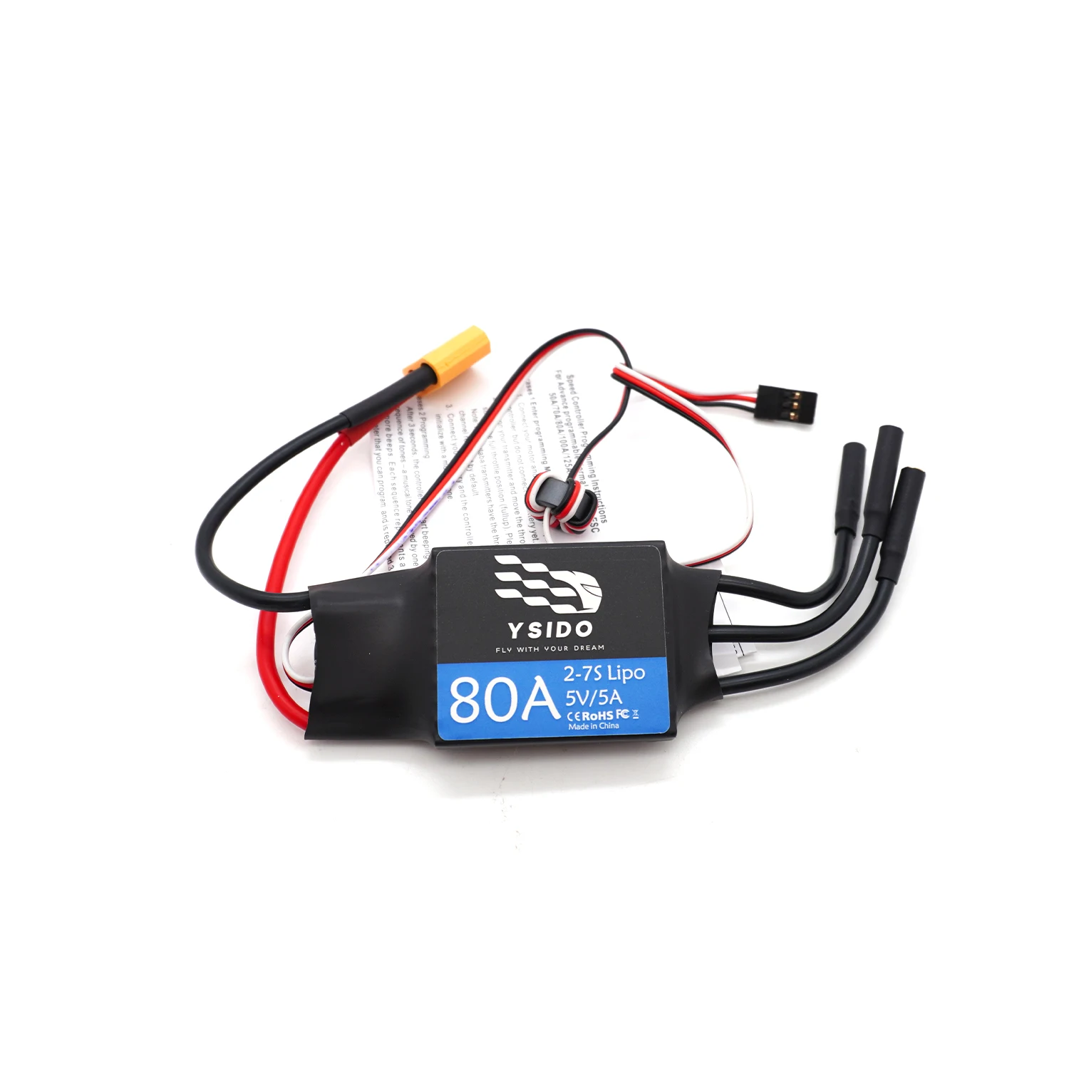 Piezas de aviones modelo RC 10A/30A/40A/50A/80A ESC con controlador electrónico de velocidad UBEC 2-7S para helicóptero cuadricóptero RC FPV