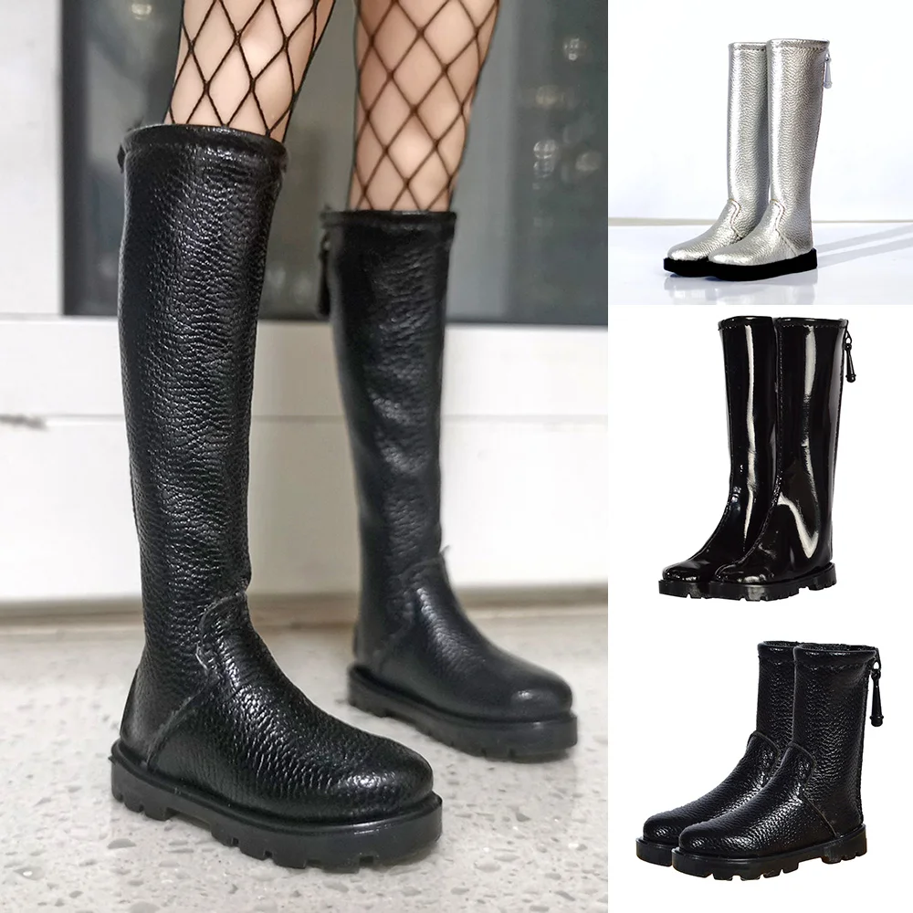 

1/6 Female Mid High Boots Zipper Leather Long Boots Calf Hollow Shoes For 12" Ph TBL Action Figure Big Feet S28 29 42 43 Body