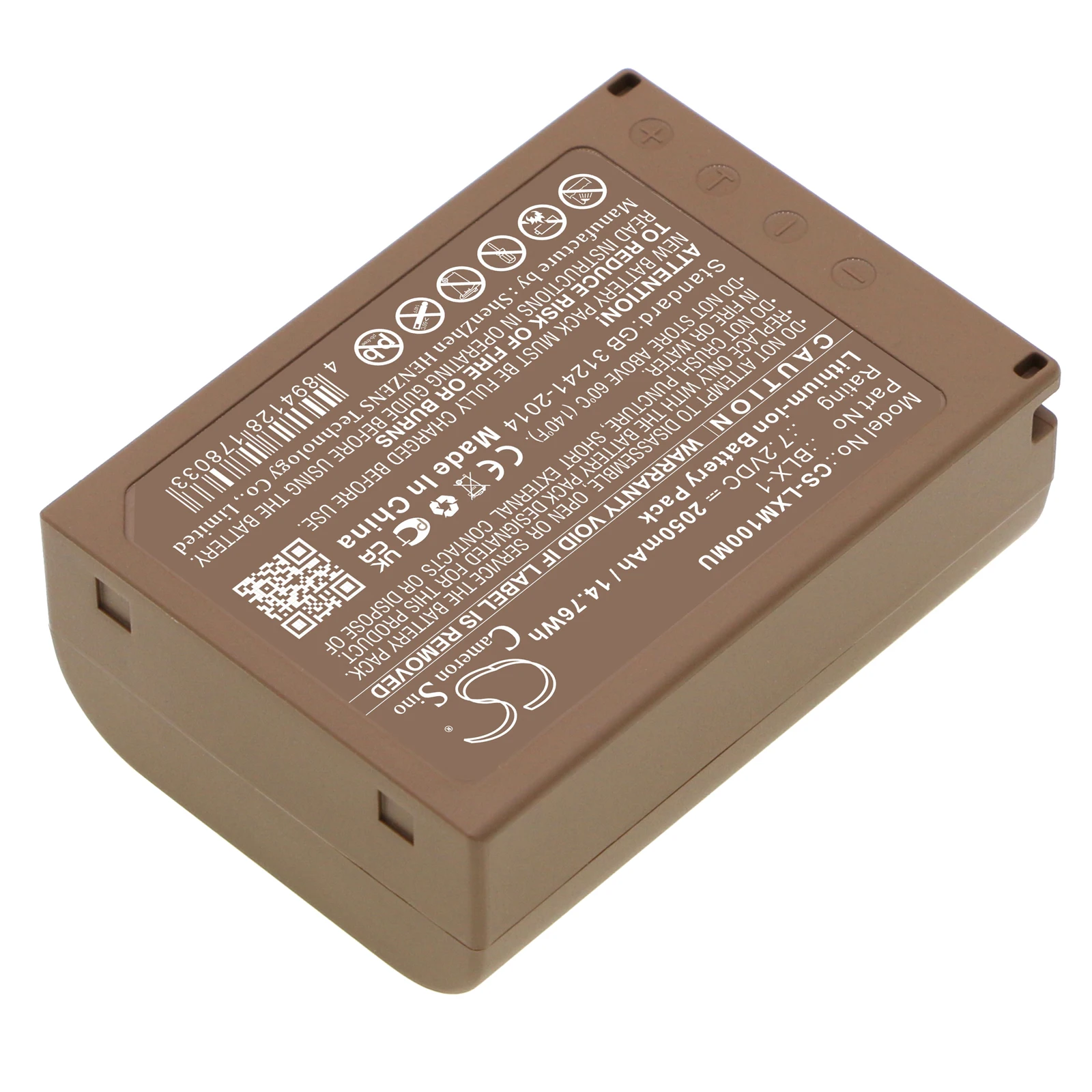 Battery for Olympus OM SYSTEM OM-1,OM-1 Mirrorless PN:BLX-1 (1600mAh / 2050mAh / 2260mAh) 7.2V